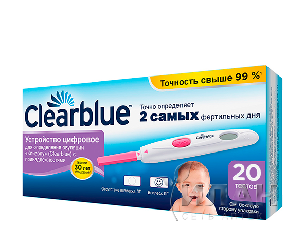 Тест на овуляцию КлиаБлу (Clearblue) устройство цифровое тест-полоски