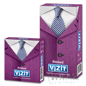 Презервативы Визит Риббед (Vizit Ribbed) ребристые