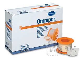 Пластырь "Omnipor" гипоаллергенный из неткан. матер. цв бел 5м х 1,25см