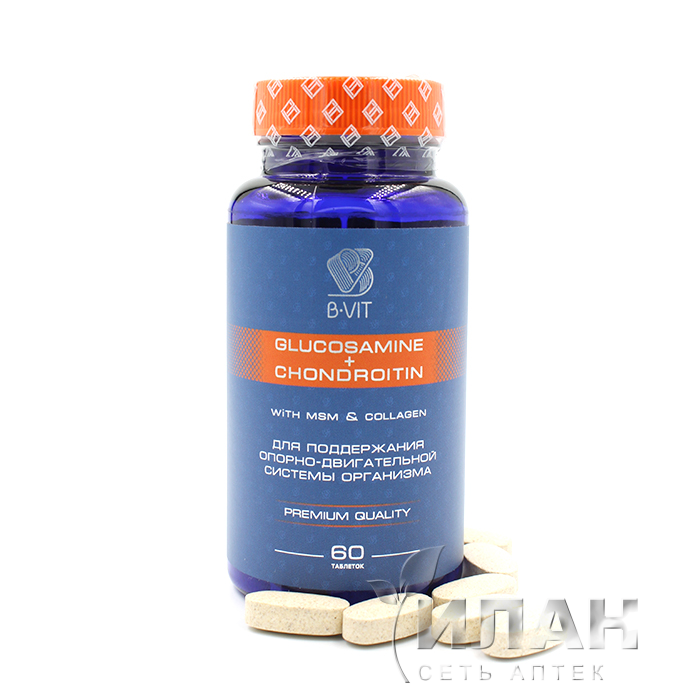 B-VIT Глюкозамин и хондроитин с МСМ и коллагеном (B-VIT Glucosamine and Chondroitin with MSM & Collagen)