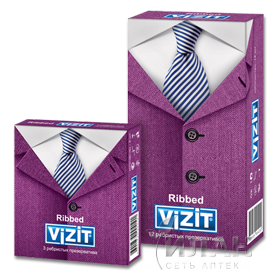 Презервативы Визит Риббед (Vizit Ribbed) ребристые